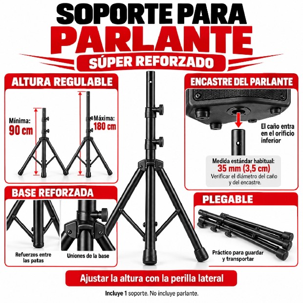 &ua TRIPODE PARA PARLANTE BT 90 A 180 CM YX-ZJ0918